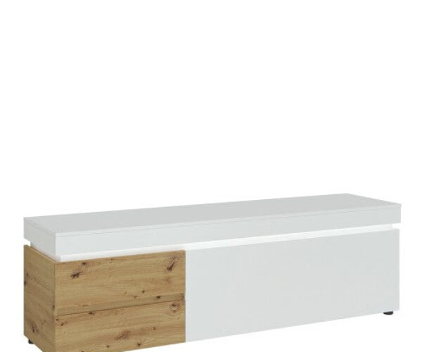 Luci 1 door 2 drawer 180 cm wide TV unit (including LED lighting) in White and Oak