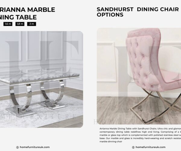 Arrianna Marble Dining Table With Sandhurst Chairs