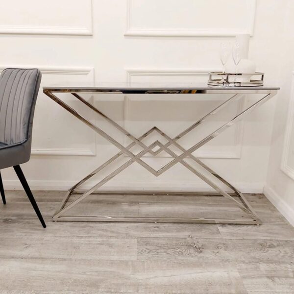 Vesta Chrome Console Side Table Narrow Console Table - Image 3