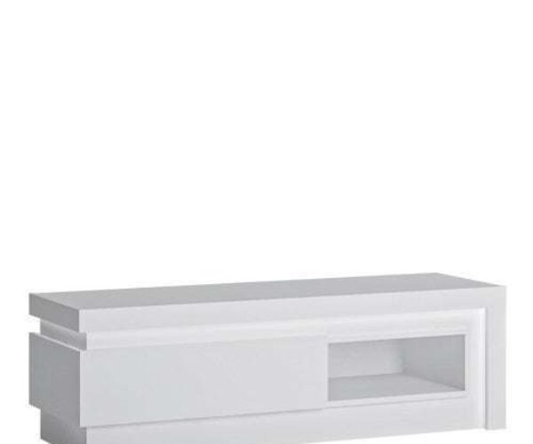 Lyon 1 drawer TV cabinet with Open Shelf in White and High Gloss