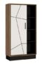 Brolo Wide 1 door bookcase With the walnut and dark panel finish