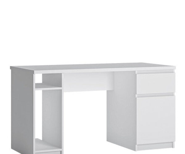 Fribo 1 door 1 drawer twin pedestal desk in White