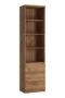 Fribo Tall narrow 3 drawer bookcase in Oak