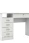 Function Plus Desk 5 Drawers in White