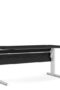 Prima Desk 150 cm in Black woodgrain with Height adjustable legs with electric control in White