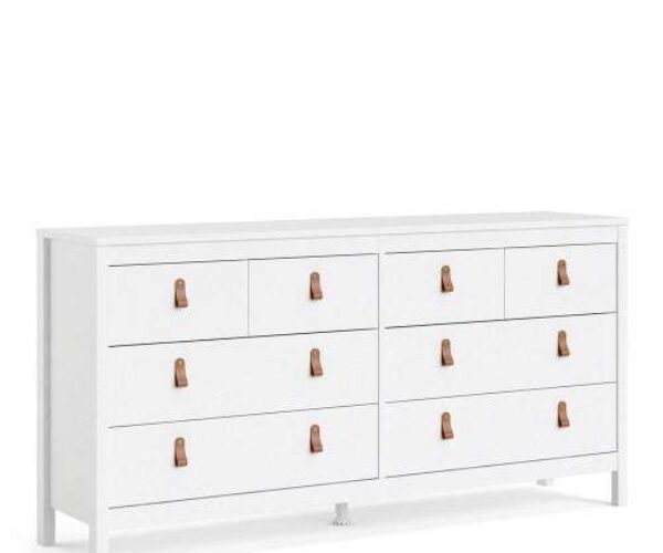 Poppy Double dresser 4+4 drawers in White
