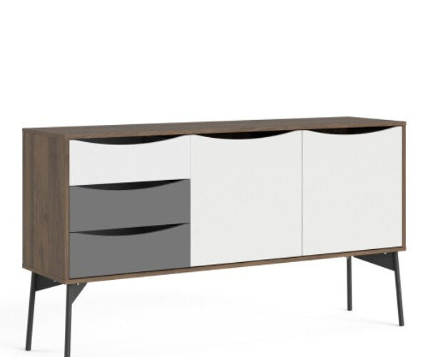 *Fur Sideboard 2 Doors + 3 Drawers in Grey, White and Walnut
