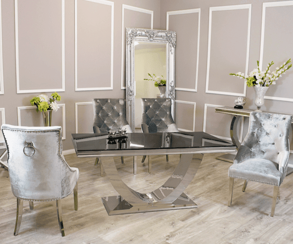 Arial Marble Dining Table With Duke Chairs