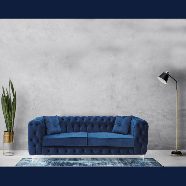 Chicago Blue Chesterfield Sofa Set - Sofa Bed - Home Store UK