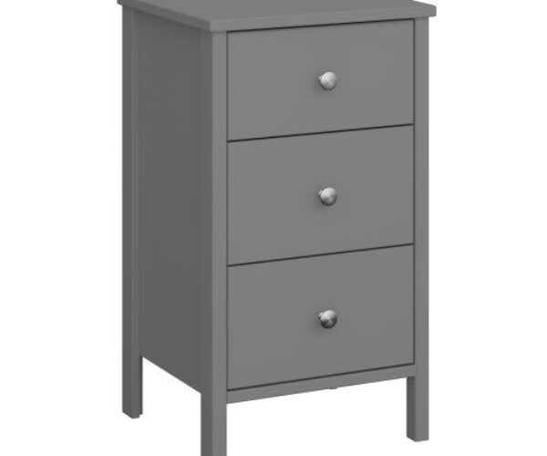 Tromso 3 Drawer Bedside Cabinet Table Grey – Scandinavian Elegance | HomestoreUK