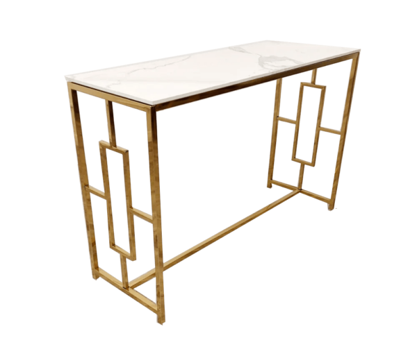 Geo Gold Console Side Table White Console Table