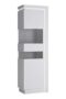 Lyon Tall Narrow display cabinet (LHD) (including LED lighting) in White and High Gloss corner display cabinet - Display Cabinets - Home Store UK