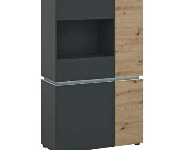 Luci 4 door low display cabinet (including LED lighting) in Platinum and Oakbaseball bat display case