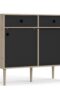 Rome Sideboard 2 Sliding Doors + 2 Drawers in Jackson Hickory Oak with Matt Black grey sideboard - Sideboards - Home Store UK