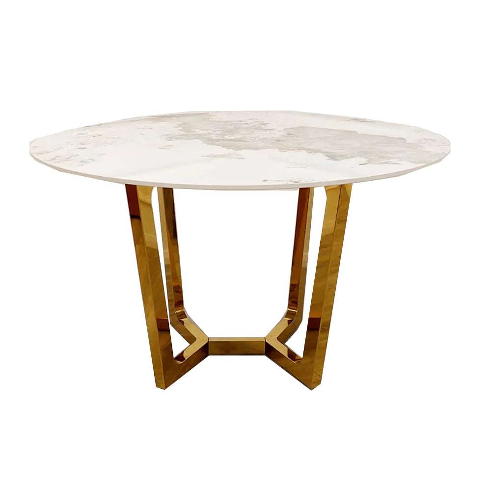 Lucien Gold 1.2 Round Dining Table with Sintered Stone Top kitchen table