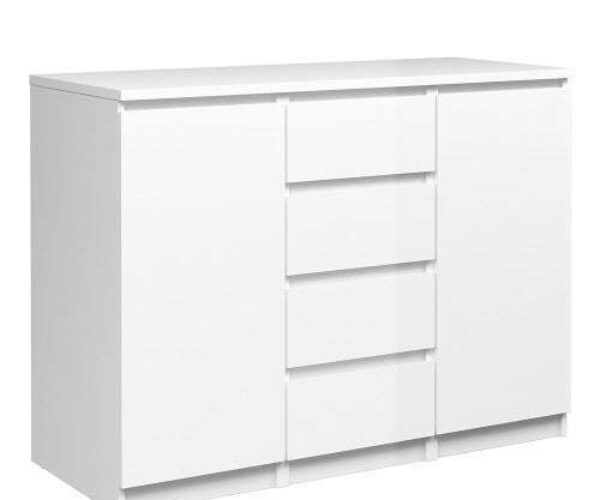 Naia Sideboard – 4 Drawers 2 Doors in White High Gloss mirrored sideboard