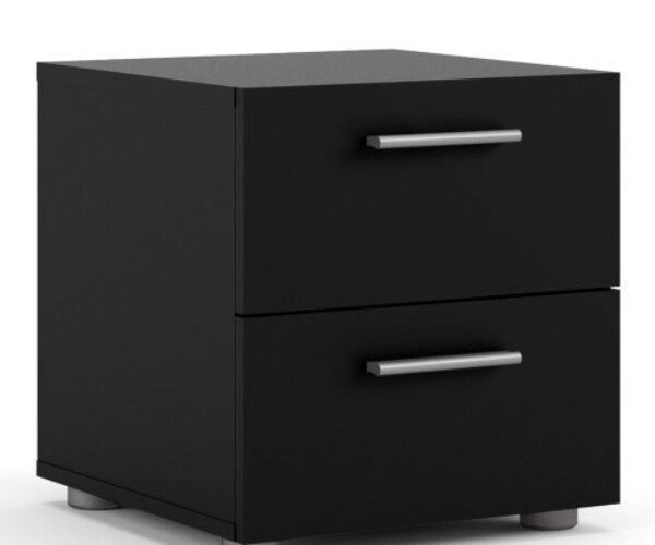 Pepe Bedside Cabinet Table 2 Drawers in Black – narrow bedside cabinets- Sturdy, Elegant Furniture