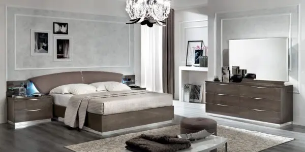 Platinum Night Fabric Bedroom set Italian Bedroom Set Home Store UK