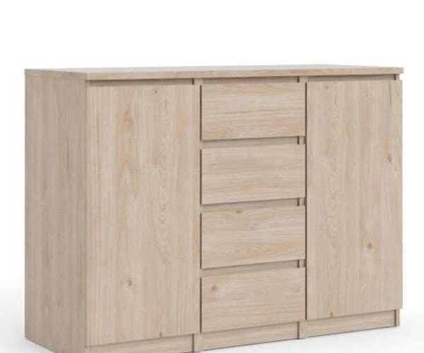 Naia Sideboard 4 Drawers 2 Doors in Jackson Hickory Oak sideboard table