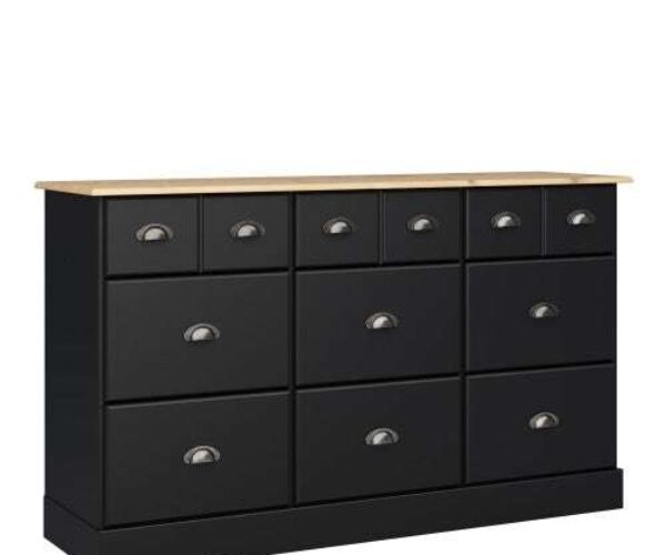 Nola 6+3 Drawer Chest Black & Pine sideboards and buffets