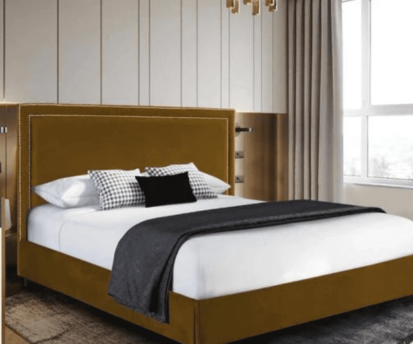 Sensio Bed Frame Soft upholstered bed padded headboard