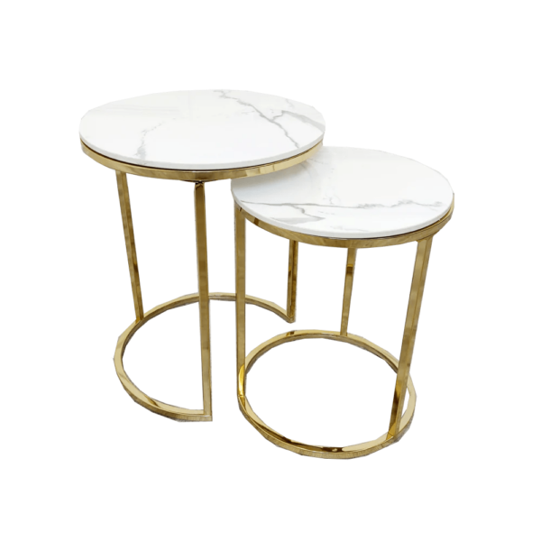 Cato Nest Of 2 Tall Gold End Tables