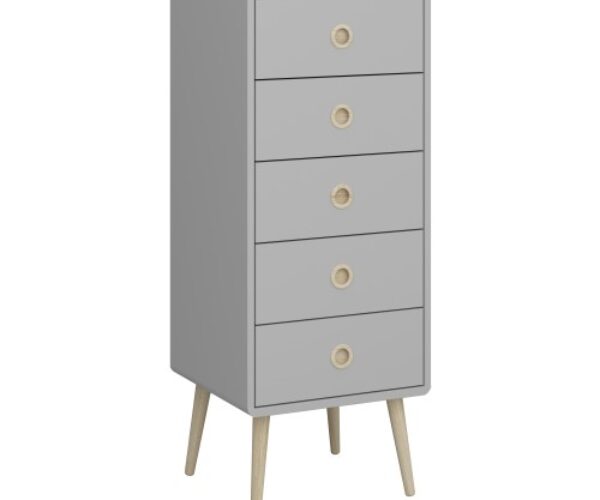 Softline 5 Drawer Narrow Chest Grey