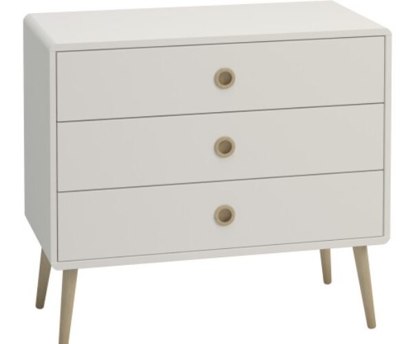 Softline 3 Drawer Wide Chest Off White