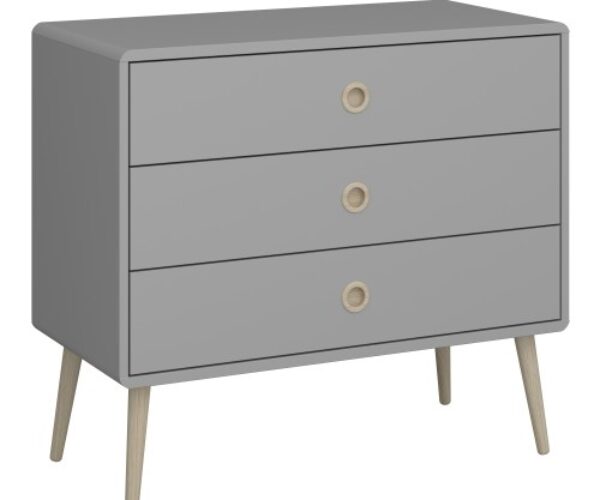 Softline 3 Drawer Wide Chest Grey