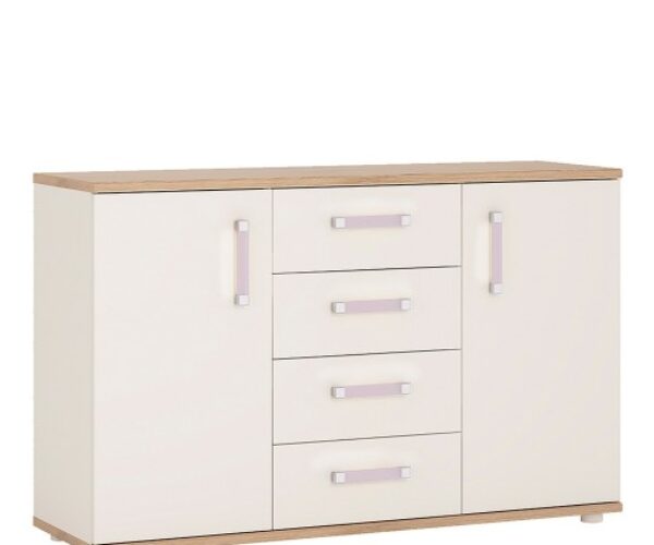Alice 2 door 4 drawer sideboard with lilac handles