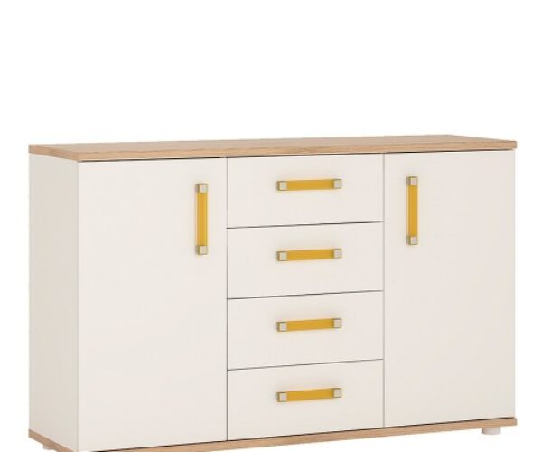Alice 2 door 4 drawer sideboard with orange handles