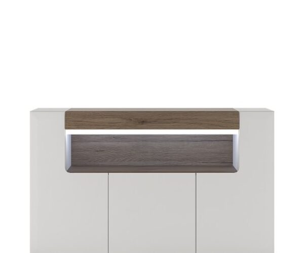 Toronto 3 Door Sideboard with open shelving (inc. Plexi Lighting)