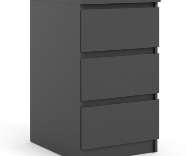 Naia Bedside 3 Drawers in Black Matt