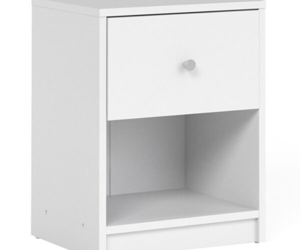 May Bedside 1 Drawer in White