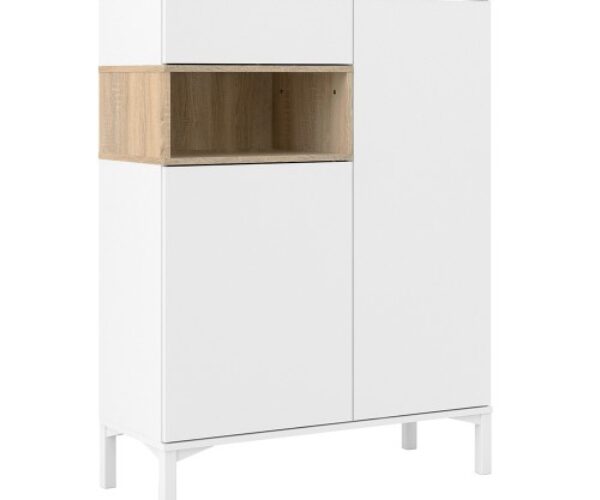 Roomers Sideboard 2 Door 1 Drawer in White and Oak