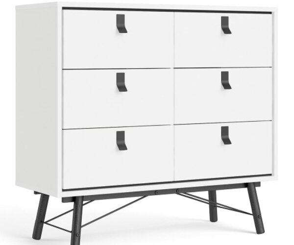 Ry Double chest of drawers 6 drawers in Matt White