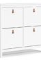 Barcelona Shoe cabinet 4 compartments in White - Shoe Storage Cabinets - Home Store UK