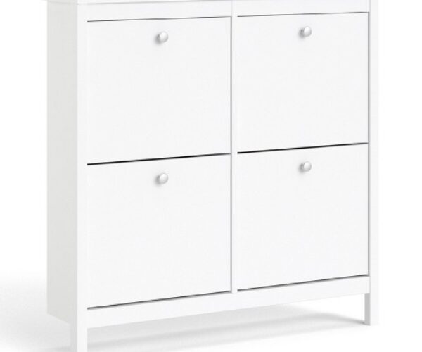 Madrid Shoe cabinet 4 compartments in White