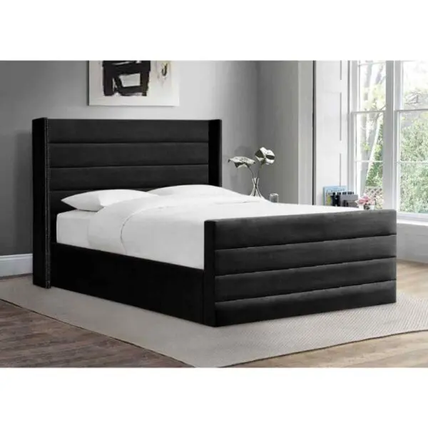 Enzo Bed Frame Soft upholstered bed tufted bed frame Upholstered Beds Home Store Uk