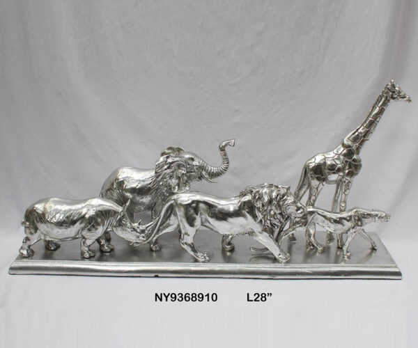 Silver Animal Group glass ornaments
