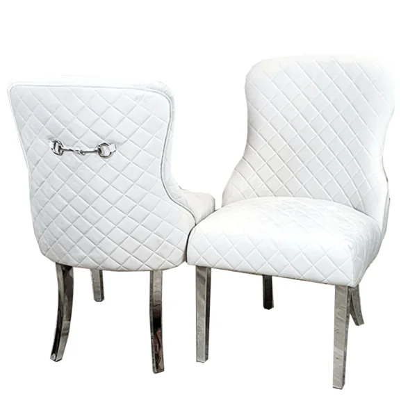 Kate Dining Chair All Colours With Chrome Clasp & Quilted Back Dining Chairs Home Store UK