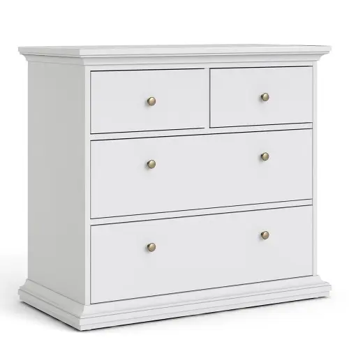 Paris Chest of 4 Drawers in White Chest Of Drawer Home Store UK