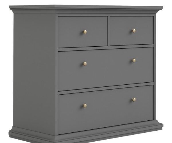 Paris Chest of 4 Drawers in Matt Grey