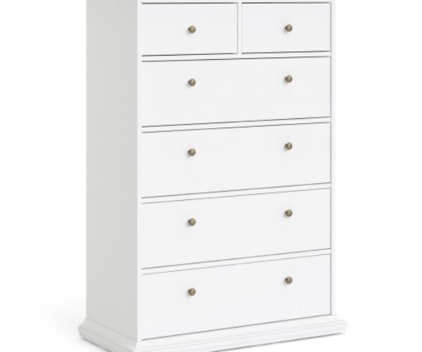 Paris Chest of 6 Drawers in White