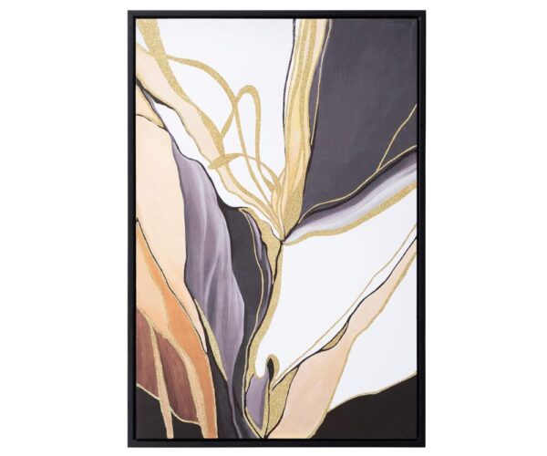 85×125 Framed Abstract Canvas Black