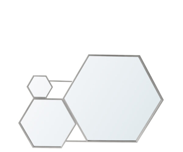 100cm Hexagon Mirror Silver