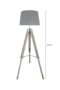 Hollywood Floor Lamp With Grey Shade - Tripod Lamps - Home Store UK