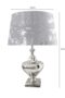 HSUK- Nickel Chrome Plated Metal Lamp Base with Velvet Drum-shaped Silver Shade Table Lamp - Metal Lamps - Home Store UK