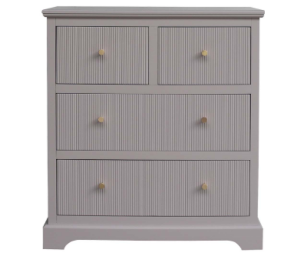 HUSK- Summer Grey Wood 4 Drawer Chest Cabinet