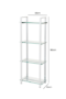 HSUK- 160cm Chrome and Glass 3 Tier Display Unit - Display Cabinets - Home Store UK